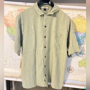 Tommy Bahama Men’s Relax Button Casual Shirt (L) Light Green